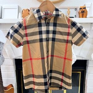 Burberry Big Kids Vintage Check Button Down Short Sleeve Shirt